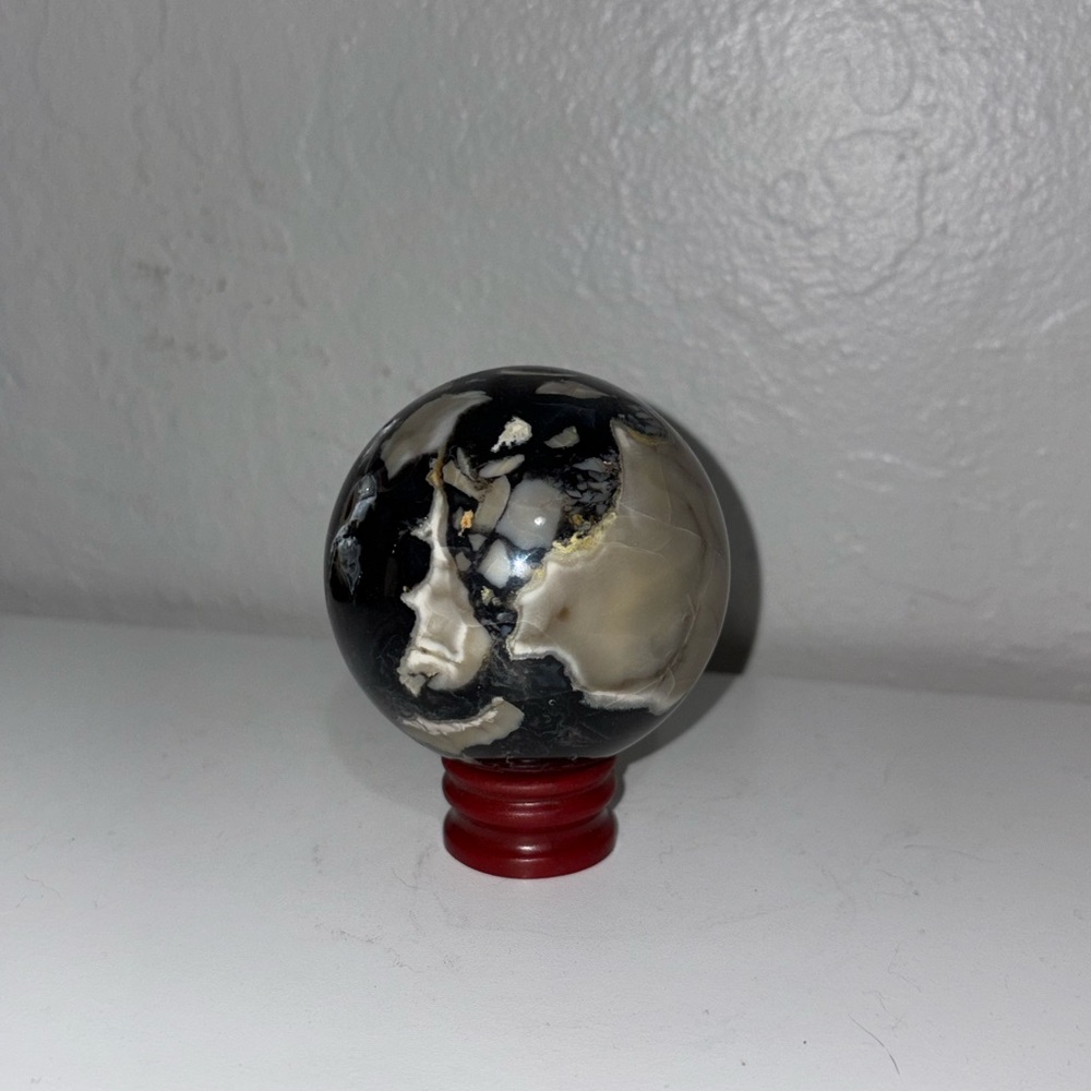 Black and Cream Decorative Sphere